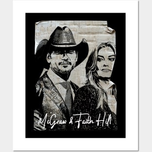 Tim McGraw & Faith Hill 80s Vintage Old Poster Posters and Art
